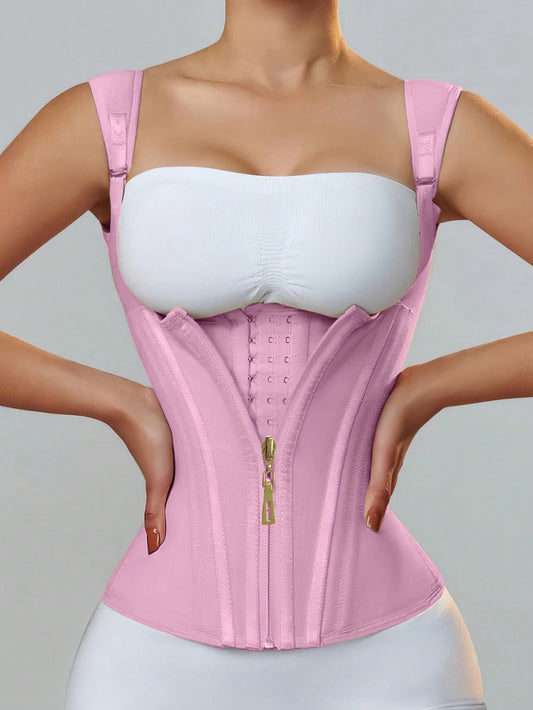 Women's Pink Latex Corset - Tummy Control Shaping Top for Daily Yoga and Body Shaping, Firm Waist Colombian Waist Belt